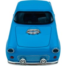 Peda Toy Metal Model Araba Kapıları Açılır Kapanır Çek Bırak Hareket Eden Retro 1955 Ford Thunderbird Mavi