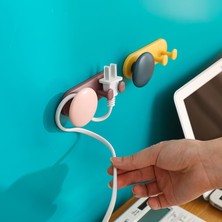 Ganbao C Sevimli Fiş Tutucu Kanca Mutfak Ev Punch-Ücretsiz Traceless Telefon Tel Düzenleyici Artefakt Güç Veri Kablosu Depolama Yapışkan Kancalar (Yurt Dışından)