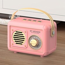 Ganbao Pembe Retro Fm Radyo Taşınabilir Fm Alıcısı Vintage Bluetooth Hoparlör Subwoofer Tf/usb/kulaklık Oyuncu Şarj Edilebilir Radyolar Hediye Için (Yurt Dışından)