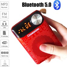 Ganbao Siyah Taşınabilir Mini Radyo Fm Alıcısı El Bluetooth Hoparlör Tf/usb Mp3 Müzik Çalar LED Ekran Desteği Ahizesiz Kullanım/kulaklık (Yurt Dışından)