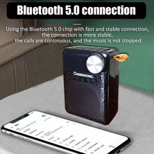 Ganbao Siyah Taşınabilir Mini Radyo Fm Alıcısı El Bluetooth Hoparlör Tf/usb Mp3 Müzik Çalar LED Ekran Desteği Ahizesiz Kullanım/kulaklık (Yurt Dışından)