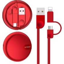 Ganbao Renkli Kırmızı Oatsbasf 2 In 1 USB Mikro iPhone 13 12 11 Pro Max Android Samsung Xiaomi Geri Çekilebilir Kablo Taşınabilir Hızlı Şarj Veri Hattı (Yurt Dışından)