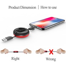 Ganbao Renkli Kırmızı Oatsbasf 2 In 1 USB Mikro iPhone 13 12 11 Pro Max Android Samsung Xiaomi Geri Çekilebilir Kablo Taşınabilir Hızlı Şarj Veri Hattı (Yurt Dışından)