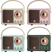 Ganbao Beyaz Retro Bluetooth Hoparlör Vintage Fm Radyo Eski Moda Klasik Stil Güçlü Bas Geliştirme ile Kablosuz Retro Hoparlör (Yurt Dışından)