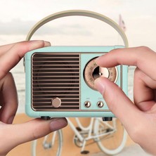 Ganbao Beyaz Retro Bluetooth Hoparlör Vintage Fm Radyo Eski Moda Klasik Stil Güçlü Bas Geliştirme ile Kablosuz Retro Hoparlör (Yurt Dışından)