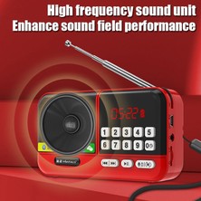 Ganbao Siyah Mini Radyo Taşınabilir Fm Alıcısı Kablosuz Bluetooth Hoparlör Tf Kart/usb/kulaklık Müzik Çalar Kaydedici LED Dijital Ekran ile (Yurt Dışından)