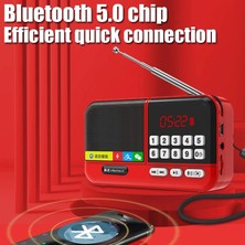 Ganbao Siyah Mini Radyo Taşınabilir Fm Alıcısı Kablosuz Bluetooth Hoparlör Tf Kart/usb/kulaklık Müzik Çalar Kaydedici LED Dijital Ekran ile (Yurt Dışından)