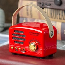 Ganbao Kırmızı Retro Mini Fm Radyo Klasik Fm Alıcısı Vintage Bluetooth Hoparlör Ağır Bas Subwoofer Tf Çalar Hediye Için Şarj Edilebilir Radyolar (Yurt Dışından)