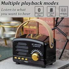 Ganbao Kırmızı Retro Mini Fm Radyo Klasik Fm Alıcısı Vintage Bluetooth Hoparlör Ağır Bas Subwoofer Tf Çalar Hediye Için Şarj Edilebilir Radyolar (Yurt Dışından)