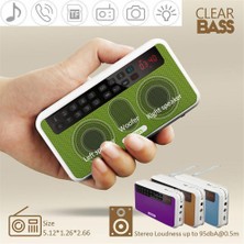 Ganbao Mavi Rolton E500 Taşınabilir Stereo Bluetooth Uyumlu Hoparlör Fm Radyo Clear Bass Çift Parça USB Müzik Çalar (Yurt Dışından)