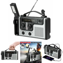 Ganbao G Taşınabilir Güneş Enerjili El Krank Radyo Am Fm Sw1 Sw2 Çok Bantlı Acil Durum Radyo LED El Feneri USB Güç Bankası Telefon Şarj Cihazı (Yurt Dışından)