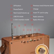 Ganbao Fm Radyo A23 Klasik Retro Fm Radyo Alıcısı Taşınabilir Bluetooth Hoparlör Stereo Müzik Çalar Desteği Tf Kart U Disk Aux USB Şarj Edilebilir (Yurt Dışından)