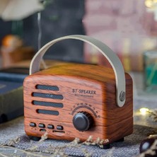 Ganbao Hafif Ahşap Tahıl Retro Mini Fm Radyo Klasik Fm Alıcısı Vintage Bluetooth Hoparlör Ağır Bas Subwoofer Tf Çalar Hediye Için Şarj Edilebilir Radyolar (Yurt Dışından)