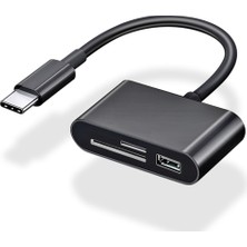 Ganbao Tip-C Beyaz Anmone Tip C Sd Kart Okuyucu Otg USB Kablosu Macbook Cep Telefonu Samsung Huawei Için Mikro Sd / Tf Kart Okuyucu Adaptörü Veri Aktarımı (Yurt Dışından)