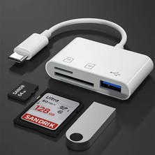 Ganbao Siyah Tip-C Mikro Adaptör Tf Cf Sd Hafıza Kartı Okuyucu Yazar Kompakt Flaş Usb-C IPad Pro Için Huawei Macbook Için USB Tipi C Adaptörü (Yurt Dışından)