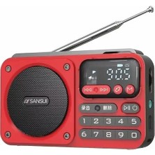 Ganbao Kırmızı Taşınabilir Mini Fm Radyo Cep Fm Radyo Alıcısı Bluetooth Hoparlör Tf/usb/kulaklık Müzik Çalar Kaydedici LED Ekran ile (Yurt Dışından)