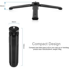 Ganbao Metal Tripod Metal Mini Tripod Masaüstü Masaüstü Standı Kompakt Tripod Dslr Kamera Kamera Akıllı Telefon Için Genişletilmiş Kolu Vlog Kavrama Gimbal (Yurt Dışından)