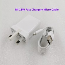 Ganbao Ingiltere Xiaomi 18W Hızlı Şarj Cihazı Hızlı Chargetravel Power Için Kablo Ekleyin Ingiltere Ab Adaptörü Mi 4x 2s A5 Redmi 6 8 7A 9A 4A Not 6 5 3 Için Mikro USB Kablosu (Yurt Dışından)