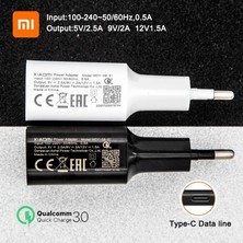 Ganbao Siyah Ab Şarj Cihazı Xiaomi Orijinal Hızlı Şarj Cihazı 18W USB Qc3.0 Hızlı Adaptör Tip C USB Kablosu Xiaomi Redmi Için Not 7 8 Se 9s Mı 6 Mi 3 4 5 Redmi (Yurt Dışından)