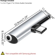 Ganbao Tip 4 1 Adet Gümüş Tip-C 3.5mm Jack Dönüştürücü Kulaklık Ses Adaptör Kablosu Tip USB C 3.5 mm Kulaklık Aux Kablosu C Tipi Dönüştürücü Adaptör (Yurt Dışından)