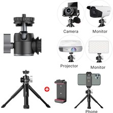 Ganbao Mini Tripod Ulanzi U-Vlog Lite Mini Tripod 360° Top Kafalı Soğuk Ayakkabı Selfie Çubuğu Masaüstü Tripod Kamera iPhone Android Telefon Dslr Için (Yurt Dışından)