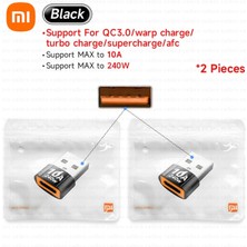 Ganbao 10A Siyah 2 Adet 10A Otg USB Tip C Dişi USB A Erkek Adaptör 240W Dönüştürücü Adaptador Xiaomi 13 12 Pro Samsung S23 Iphone 14 Oneplus 9 (Yurt Dışından)