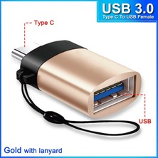 Ganbao Typectousb F Altın Otg Tip C - Mikro USB Kablosu Dönüştürücü Tip C - Macbookpro Xiaomi Samsung Telefon Için USB 3.0 Otg Adaptörü Şarj Kablosu Şarj Cihazı (Yurt Dışından)