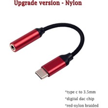 Ganbao Naylon Versiyonu Kırmızı USB Tip C 3.5mm Aux Ses Adaptörü Usb-C Dac Kulaklık Jak Adaptörü Samsung S22 Ultra S20 Fe A53 A73 Google Pixel 6 Pro (Yurt Dışından)