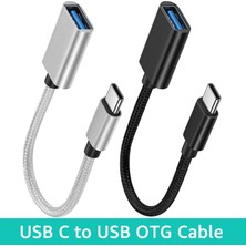 Ganbao Siyah Otg C Tipi Kablo Adaptörü Usb'den C Tipi Adaptör Konnektörüne Xiaomi Samsung S20 MacBook Pro Için Huawei Otg Veri Kablosu Dönüştürücü (Yurt Dışından)