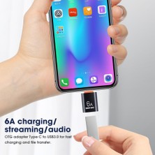 Ganbao Şerit Usb'den Typec'ye 6A Usb'den Type-C'ye Otg Dönüştürücü USB 3.0 Erkek Tip C Dişi Adaptör Samsung Xiaomi Pc Için Araç Şarj Konnektör Aksesuarları (Yurt Dışından)