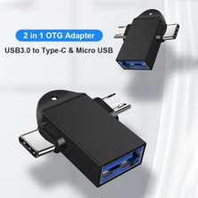 Ganbao Gümüş 2in1 Otg Adaptör Usb3.0 Dişi Kablo Dönüştürücü Tip C USB Konektörü U Disk Fare Dizüstü Bilgisayar Alüminyum Alaşımlı Go Dönüştürücü (Yurt Dışından)