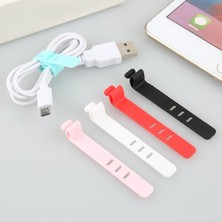 Ganbao 1 Adet Pembe USB Şarj Kablosu Düzenleyici Kulaklık Hattı Bitirme Toka Silikon Kelepçe Anti-Kayıp Veri Kablosu Sarıcı Cep Telefonu Aksesuarları (Yurt Dışından)