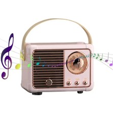 Ganbao Pembe Retro Bluetooth Hoparlör Vintage Fm Radyo Eski Moda Klasik Stil Güçlü Bas Geliştirme ile Kablosuz Retro Hoparlör (Yurt Dışından)