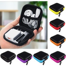 Ganbao Rastgele Renk 2 Adet Taşınabilir Kulaklık Saklama Çantası USB Veri Kablosu Sert Çanta Kulaklık Kulakiçi Anahtar Para Sd Kart Organizatör Kutusu Taşıma Çantası 8x8 cm (Yurt Dışından)