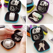 Ganbao Rastgele Renk 2 Adet Taşınabilir Kulaklık Saklama Çantası USB Veri Kablosu Sert Çanta Kulaklık Kulakiçi Anahtar Para Sd Kart Organizatör Kutusu Taşıma Çantası 8x8 cm (Yurt Dışından)