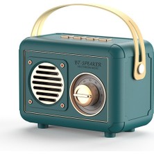 Ganbao Yeşil Retro Fm Radyo Taşınabilir Fm Alıcısı Vintage Bluetooth Hoparlör Subwoofer Tf/usb/kulaklık Oyuncu Hediye Için Şarj Edilebilir Radyolar (Yurt Dışından)