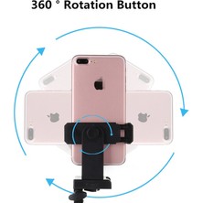 Ganbao Ayarlanabilir Klip Tripod Montaj Adaptörü Ayarlanabilir Cep Telefonu Clipper Tutucu Dikey 360 Standı Telefon Kamera Selfie Çubuğu Için 1/4 Vida Deliği ile (Yurt Dışından)