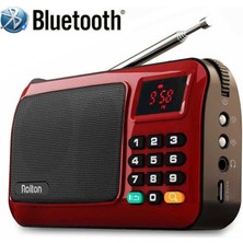 Ganbao Bluetooth-Kırmızı Bluetooth Hoparlör Mni Fm Taşınabilir Radyo Mp3 Müzik Çalar Tf Kart USB Ipod Telefon Için LED Ekran ve El Feneri ile Kontrol Lambası (Yurt Dışından)