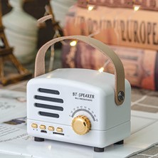 Ganbao Beyaz Retro Mini Fm Radyo Klasik Fm Alıcısı Vintage Bluetooth Hoparlör Ağır Bas Subwoofer Tf Çalar Hediye Için Şarj Edilebilir Radyolar (Yurt Dışından)