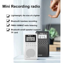 Ganbao Altın Mini Fm Radyo Taşınabilir Bluetooth 5.0 Hoparlör Stereo Müzik Çalar Arkadan Aydınlatmalı Ekran Desteği Kayıt Tf Kart Aux 56-108MHZ (Yurt Dışından)