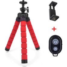 Ganbao Kırmızı Sünger Ahtapot Mini Tripod Taşınabilir Kamera Mini Tripodlar IPhone Samsung Xiaomi Akıllı Telefon Kamera Tripodu Telefon Esnek (Yurt Dışından)