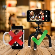 Ganbao Kırmızı Sünger Ahtapot Mini Tripod Taşınabilir Kamera Mini Tripodlar IPhone Samsung Xiaomi Akıllı Telefon Kamera Tripodu Telefon Esnek (Yurt Dışından)