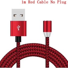 Ganbao 1m Kırmızı Kablo Manyetik USB Kablosu Hızlı Şarj USB C Tipi Kablo Mıknatıslı Şarj Cihazı Veri Şarjı Mikro USB Kablosu Cep Telefonu Kablosu USB Kablosu Kablosu (Yurt Dışından)