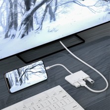 Ganbao U Yıldırım Mikrofon Ses Kablosu Aux Jakı Çift USB Hub HDMI Adaptörü 4K Av Tv Otg iPhone Için Şarj 12/11PRO/11/XS//X/8/IPAD (Yurt Dışından)