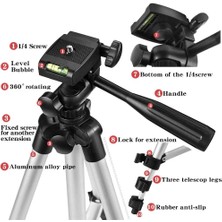 Ganbao 125CM Tutuculu Hafif Telefon Tripod'u 125CM Bluetooth Uzaktan Kumandalı/telefon Tutuculu, Cep Telefonu Için Tripod Standı Akıllı Telefon Gopro Kamera (Yurt Dışından)