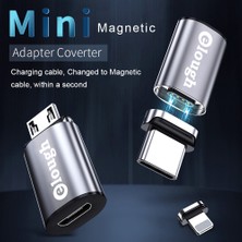 Ganbao USB 3.0 Tip C G Elough Otg Adaptörü Manyetik Mikro USB C Aydınlatma Adaptörü Dişi Dönüştürücü iPhone Xiaomi Poco Macbook Otg Tip C USB Adaptörü (Yurt Dışından)