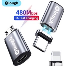 Ganbao USB 3.0 Tip C G Elough Otg Adaptörü Manyetik Mikro USB C Aydınlatma Adaptörü Dişi Dönüştürücü iPhone Xiaomi Poco Macbook Otg Tip C USB Adaptörü (Yurt Dışından)