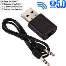 Ganbao Siyah USB Bluetooth 5.0 Adaptör Verici Bluetooth Alıcısı Ses Bluetooth Dongle Bilgisayar Pc Laptop Için Kablosuz USB Adaptörü C (Yurt Dışından)