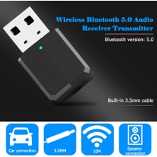 Ganbao USB Bluetooth 5.0 Dongle Adaptörü 2 In 1 Kablosuz Müzik Ses Alıcısı Verici Araba Pc Bilgisayar Tv Hoparlör Kulaklıklar (Yurt Dışından)