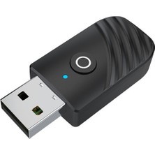 Ganbao Siyah Bluetooth 5.0 Ses Adaptörü Alıcı Verici 3.5mm Auxjack Stereo Ses Adaptörü Mini Tv Pc Araç Kiti Için USB Dongle Adaptörü (Yurt Dışından)